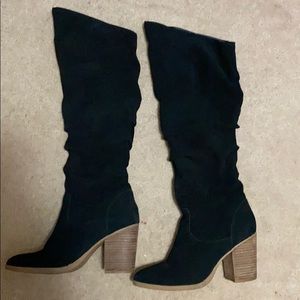 Black suede boots
